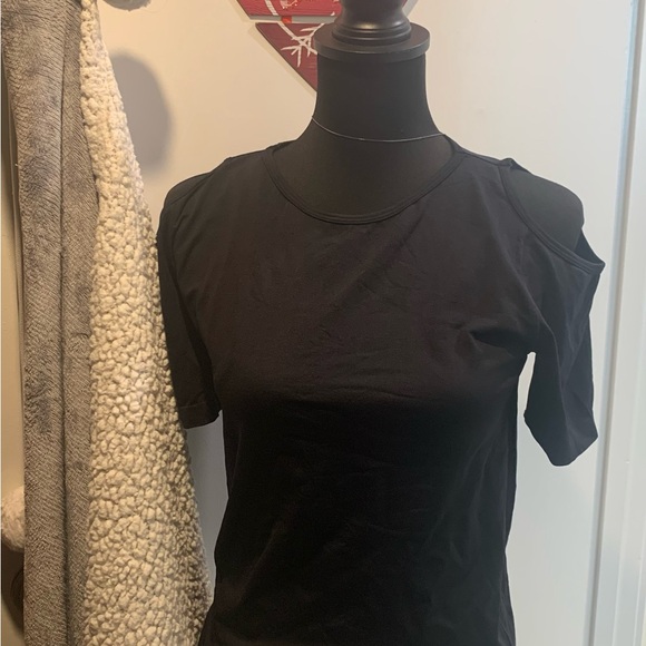 Tops - Black Cold Shoulder Women's Top